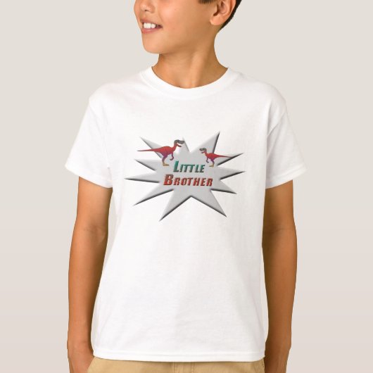 弟のヴェロキラプトルのデザイン Tシャツ (正面)
