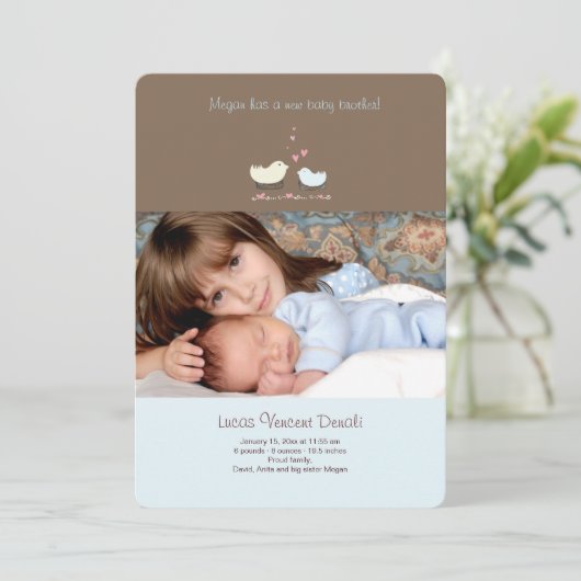 弟の写真の誕生の発表 案内状 (スタンド正面)