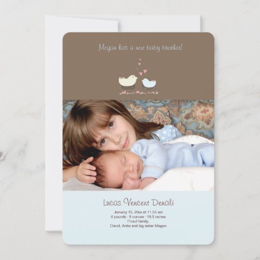 弟の写真の誕生の発表 案内状 (正面)