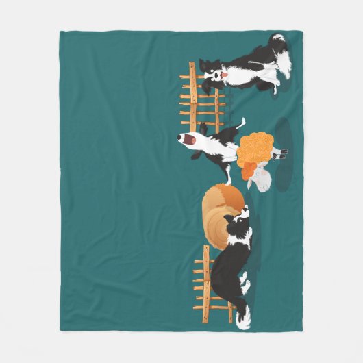 弟の犬テホに会う フリースブランケット (正面)