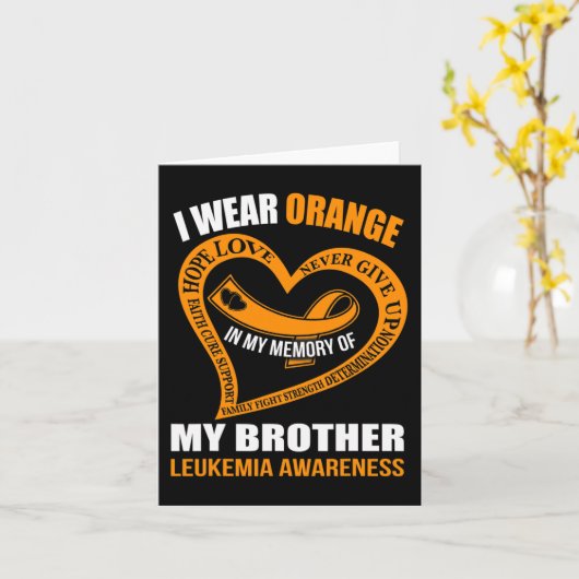 弟の白血病の記憶の中で 白血病の啓発 カード (黄色い花)