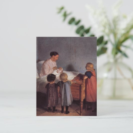 弟の美しい絵画芸術の母の子 ポストカード (スタンド正面)