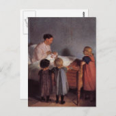 弟の美しい絵画芸術の母の子 ポストカード (正面/裏面)