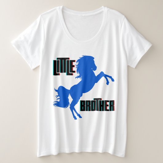 弟の馬の飼育 プラスサイズTシャツ (デザイン正面)