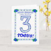 弟の3番目の誕生日カード カード (黄色い花)