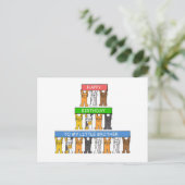 弟よ、ハッピーバースデー!かわいい猫たち ポストカード (スタンド正面)