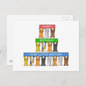 弟よ、ハッピーバースデー!かわいい猫たち ポストカード (正面/裏面)