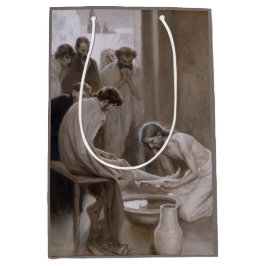 弟子たちの足を洗うイエス ミディアムペーパーバッグ