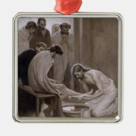 弟子たちの足を洗うイエス メタルオーナメント