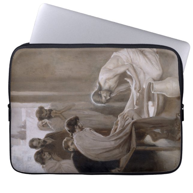 弟子たちの足を洗うイエス ラップトップスリーブ (正面)