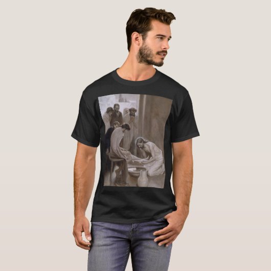 弟子たちの足を洗うイエス Tシャツ (正面フル)