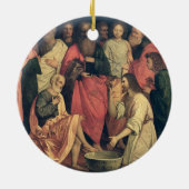 弟子の足を洗浄しているキリスト セラミックオーナメント (裏面)