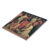 弟子の足を洗浄しているキリスト タイル (側面)