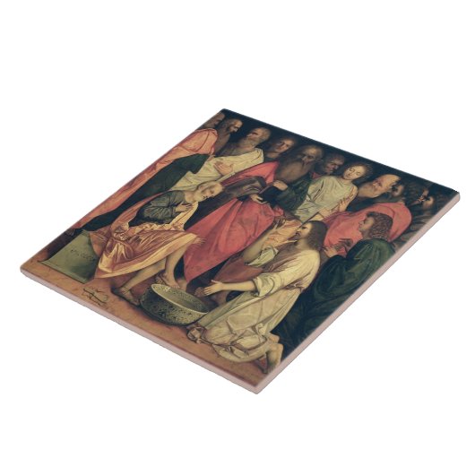 弟子の足を洗浄しているキリスト タイル (側面)