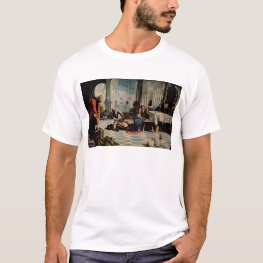弟子の足を洗浄しているキリスト Tシャツ (正面)