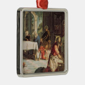 弟子2の足を洗浄しているキリスト メタルオーナメント (右)
