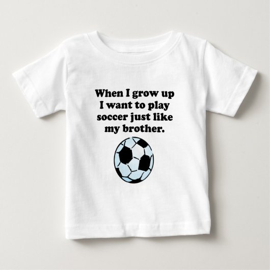 弟遊のようにサッカー ベビーTシャツ (正面)