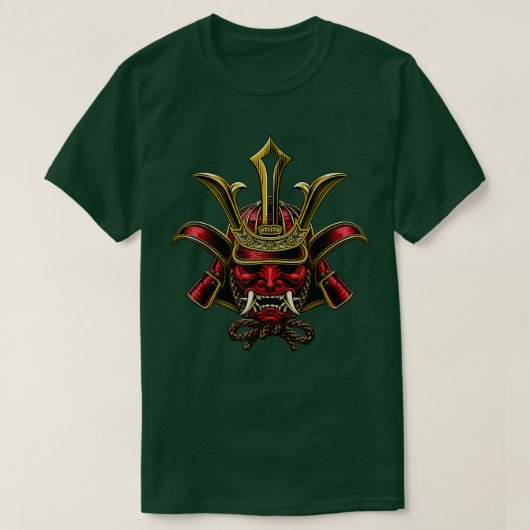 弥助黒侍日本の士武士道形武具 Tシャツ (デザイン正面)