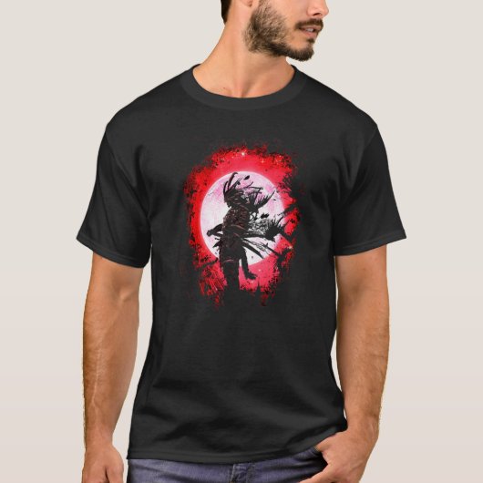 弥助黒侍日本の士武士道形武具 Tシャツ (正面)