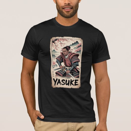 弥助 アフリカ人サムライ浪人 Tシャツ (正面)