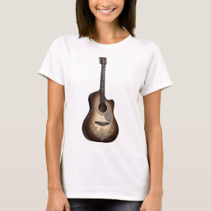 弦を使った美しく緻密なアコースティックギター Tシャツ