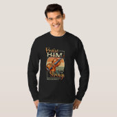 弦を奏でて彼を称えよ オーケストラ バイオリン奏者 Tシャツ (正面フル)