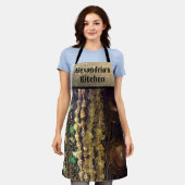 弦スタイリッシュビーズの結晶と貝殻 エプロン (着用した状態)