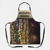 弦スタイリッシュビーズの結晶と貝殻 エプロン (正面)