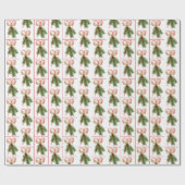 弦弓を備えたキャンディケインパイン ラッピングペーパー (フラット)