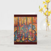 弦楽器の挨拶状 カード (黄色い花)