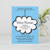 弦楽器の雲《キリスト教》洗礼式や命名式バプテスマ 招待状 (スタンド正面)