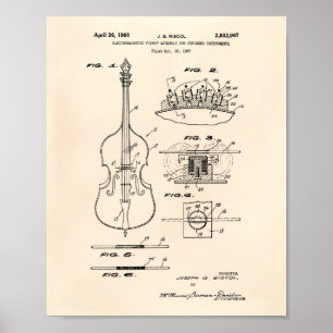 弦楽器1960のパテントの芸術古いPeper ポスター