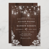 弦素朴光結婚式招待状 招待状 (正面/裏面)