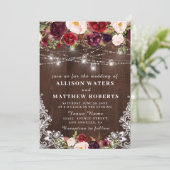 弦素朴灯結婚式招待状 招待状 (スタンド正面)