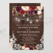 弦素朴灯結婚式招待状 招待状 (正面/裏面)