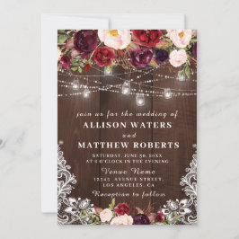 弦素朴灯結婚式招待状 招待状