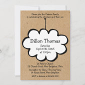 弦素朴《キリスト教》洗礼式や命名式バプテスマの雲 招待状 (正面)