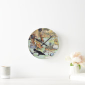 弱々しいルイ-猫の庭師 ラウンド壁時計 (ホーム)