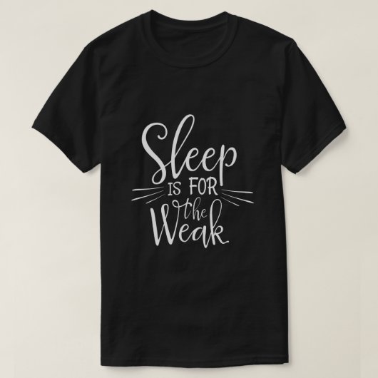 弱いやつは寝る Funny Bold Quote Tシャツ (デザイン正面)