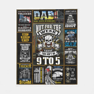 弱い人には向かないトラックの運転手 フリースブランケット