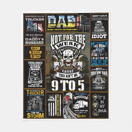 弱い人には向かないトラックの運転手 フリースブランケット (正面)