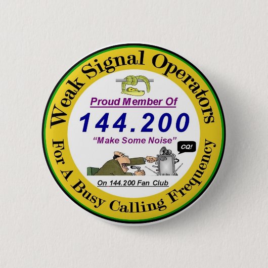 弱い信号ボタンのロゴ 缶バッジ (正面)