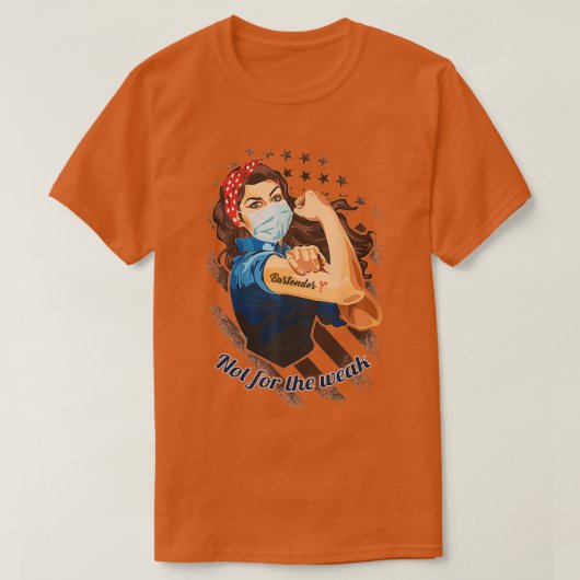 弱い者にはバーテンダーなし Tシャツ (デザイン正面)