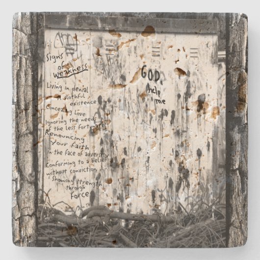 弱さのシンボルや象徴 ストーンコースター (正面)