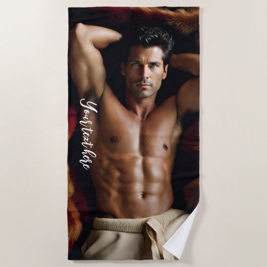 弱毛様絨毯の人 ビーチタオル (正面)