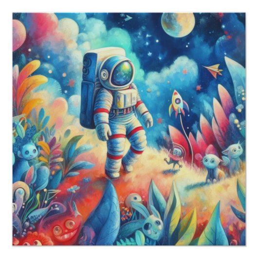 弱気な宇宙飛行士の世界 ポスター (正面)