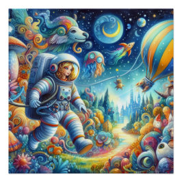 弱気な宇宙飛行士の世界 ポスター