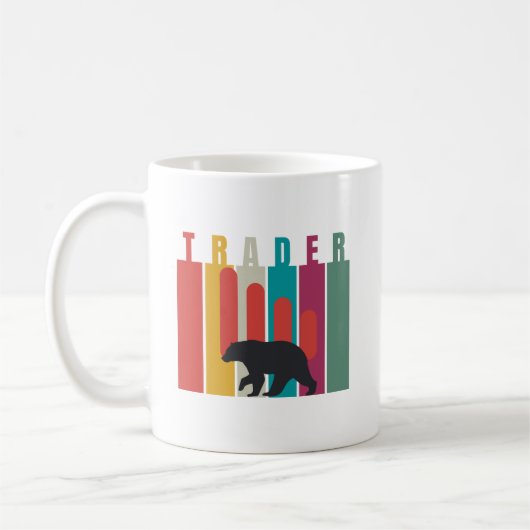 弱気相場 | トレーダー | シンプルデザイン コーヒーマグカップ (左)
