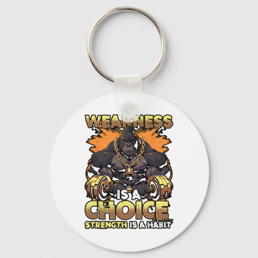 弱点は選択フィットネス体操やる気を起こさせる業 キーホルダー (正面)