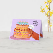 弱虫に刺されてハッピーバースデー カード (黄色い花)